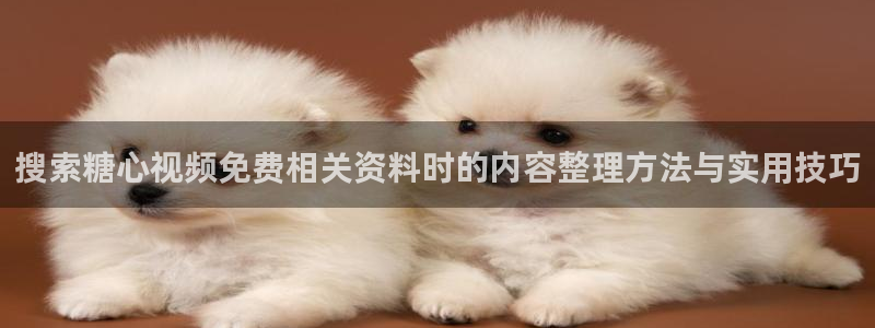 糖心免费下载:搜索糖心视频免费相关资料时的内容整理方法与实用技巧